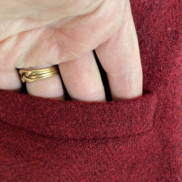 Upcycled Wool BAABAAZUZU Cropped Boxy Jacket Mandarin Collar Size Small/Extra SM - Picture 7 of 12